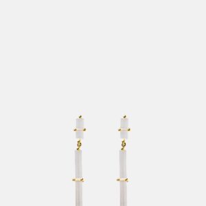 Aceberry Frosted White Cross Earrings