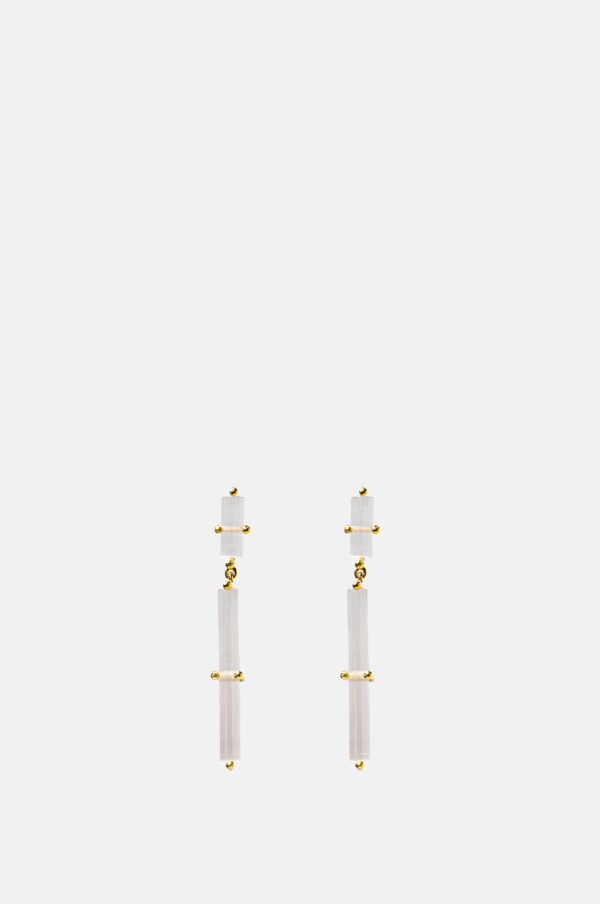 Aceberry Frosted White Cross Earrings