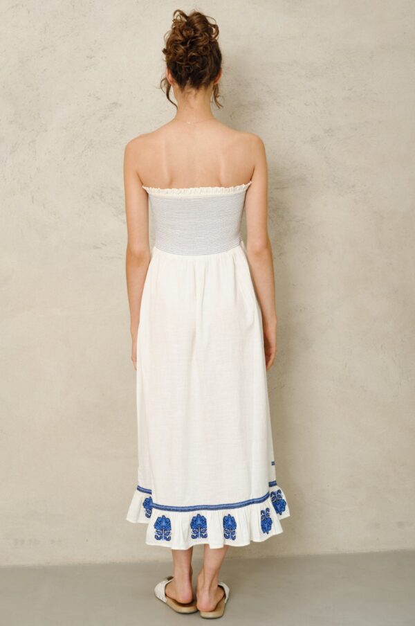 Aceberry Carmi Embroidered Sundress – Ecru/Blue - Image 4