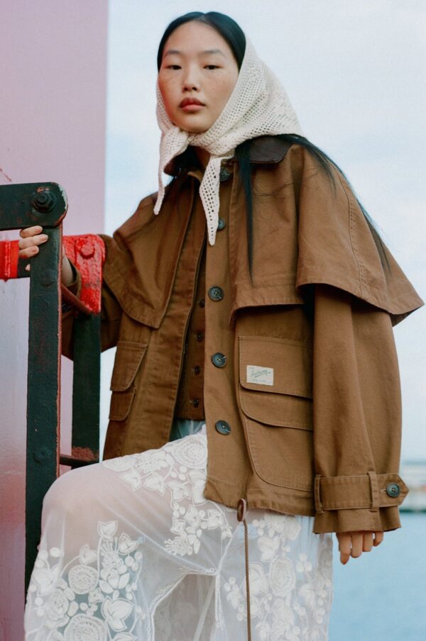 Aceberry Camel Workwear Cape Jacket - Image 2