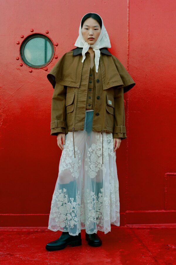 Aceberry Camel Workwear Cape Jacket - Image 3