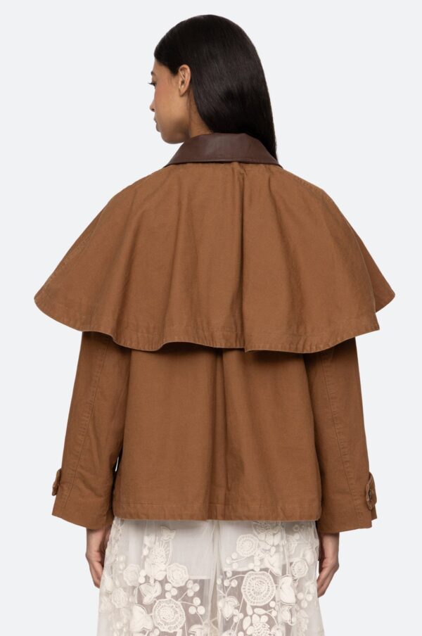 Aceberry Camel Workwear Cape Jacket - Image 5