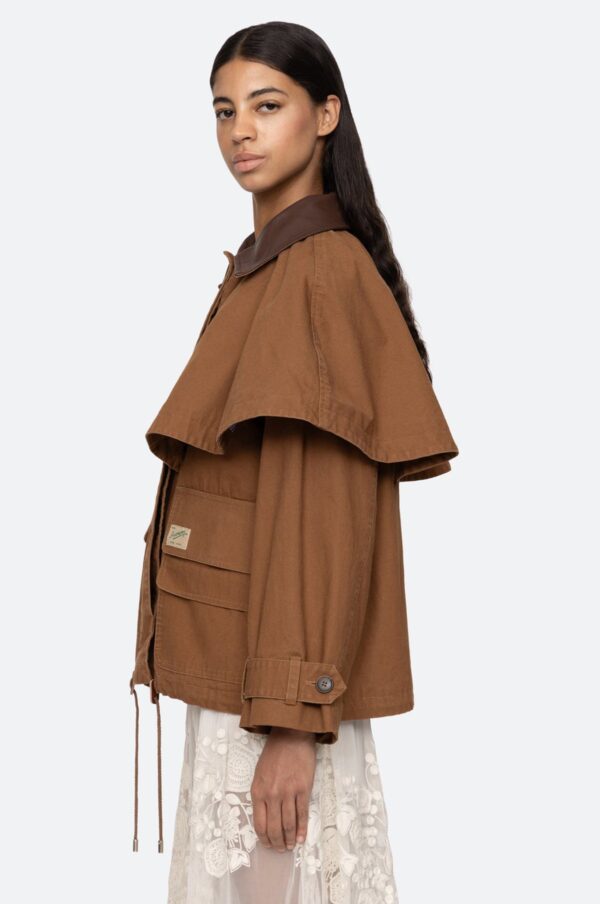 Aceberry Camel Workwear Cape Jacket - Image 6