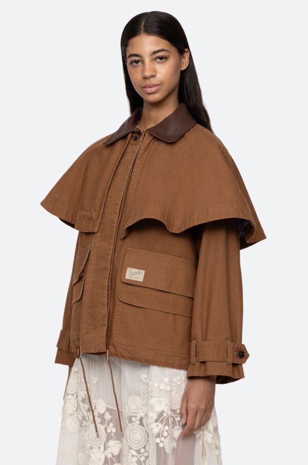 Aceberry Camel Workwear Cape Jacket - Image 7