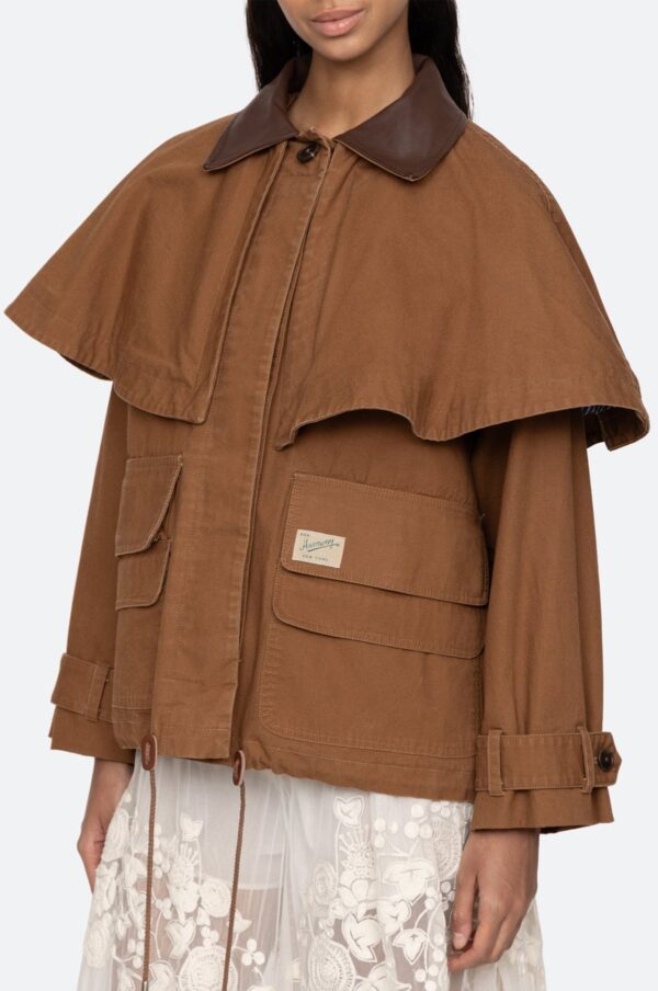 Aceberry Camel Workwear Cape Jacket - Image 9