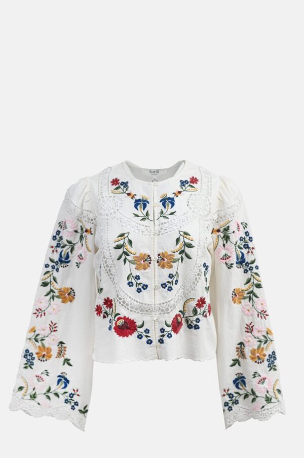 Aceberry Celia Long Sleeve Embroidered Blouse